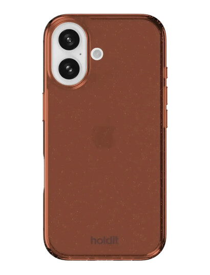Holdit Glitter Case iPhone 16 Brown