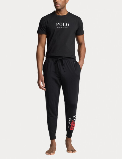 Polo Ralph Lauren Logo Cotton Jersey Sleep Shirt - Black - L