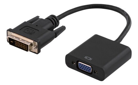 DELTACO DVI-D Dual Link - VGA adapter 1920x1200 60Hz black DELTACO DVI-D Dual Link - VGA adapter 1920x1200 60Hz black