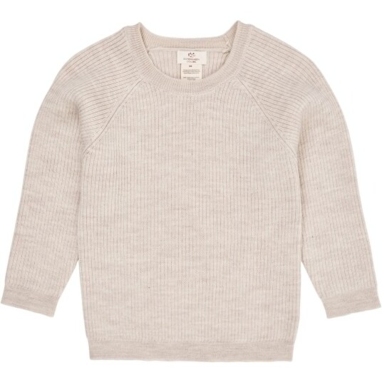 COPENHAGEN COLORS Pale Cream Melange Merino Classic Rib Bluse 146-152
