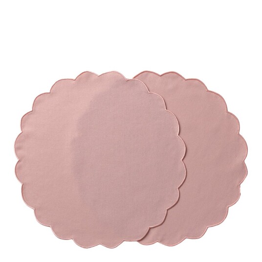 Ziczac Scallopped dekkebrikke 2 stk 36 cm pudderrosa Ziczac Scallopped dekkebrikke 2 stk 36 cm pudderrosa
