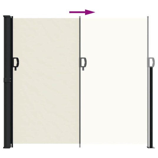  Uttrekkbar sidemarkise kremhvit 180x300 cm 4004340