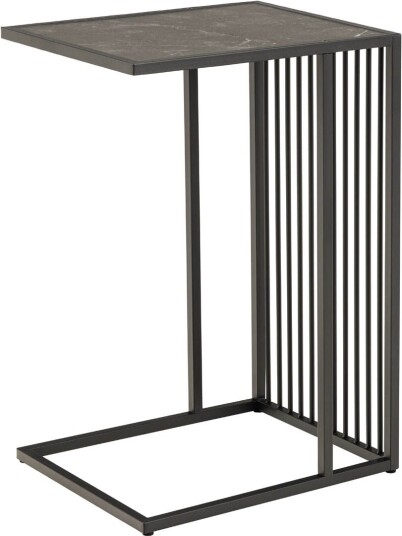 Strington sofabord hjørnebord 35x43x63cm marmor dekor svart.