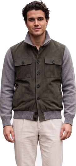Gran Sasso Alcantara overshirt with pockets 50 brun herre
