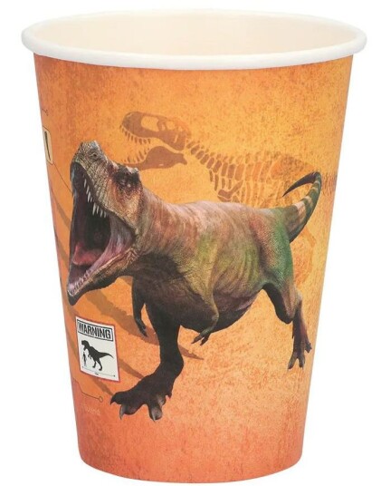8 Stk T Rex Dino Pappkrus 210 ml