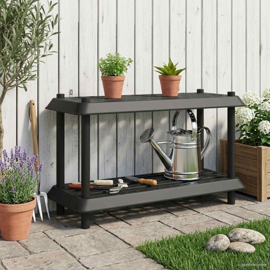 vidaXL Hyllesystem 2 nivåer 100 x 40 x 55,5 cm PP Antrasitt