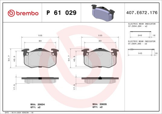 Bremseklosser BREMBO P 61 029