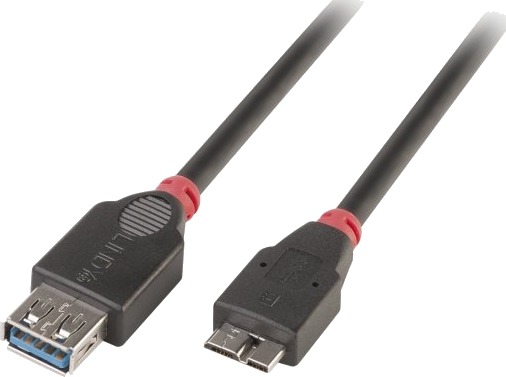 Lindy 31613 0,5 M Micro-Usb B Usb A Usb 3.2 Gen 1 3.1 Gen 1 Hankjønn/Hunkjønn Sort