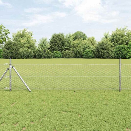 Gjerde med innlegg. sølv 0.4 x 50 m PVC belagt stål