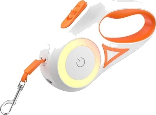 Rojeco Automatisk 3m hundebånd med RGB LED-lys - Oransje Rojeco Automatisk 3m hundebånd med RGB LED-lys - Oransje