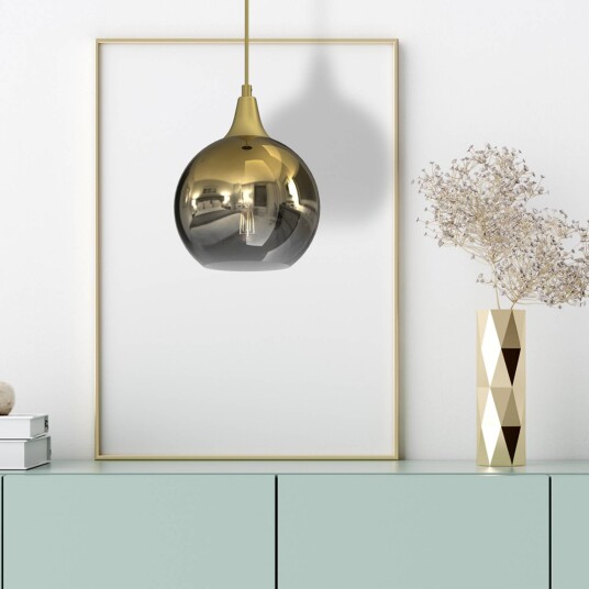Eko-Light Hengelampe Monte av glass 1 lyskilde gull