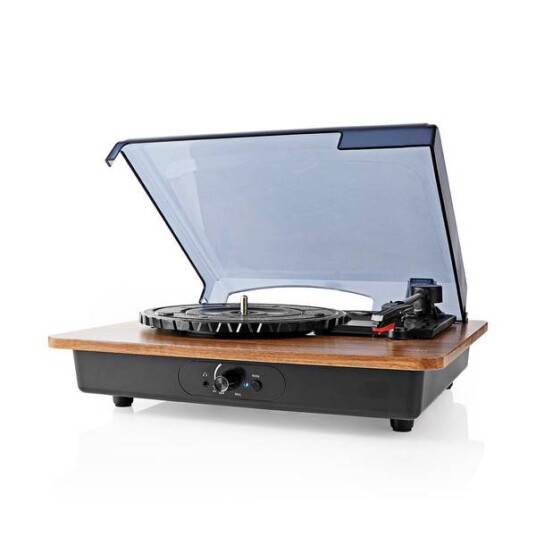 Platespiller Med Høyttaler Spiller 334578 Rpm Inkl Bluetooth Brun Og Sort Nedis Platespiller Med Høyttaler Spiller 334578 Rpm Inkl Bluetooth Brun Og Sort Nedis