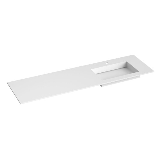 Korsbakken Corian Sidestilt Med Flat Bunn Hvit Matt 160cm Høyre