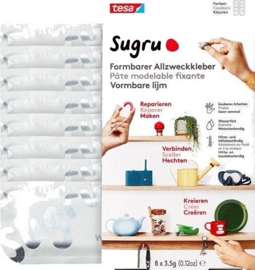 Tesa Tesa Sugru Formbart Universallim 8 Stk Hvit