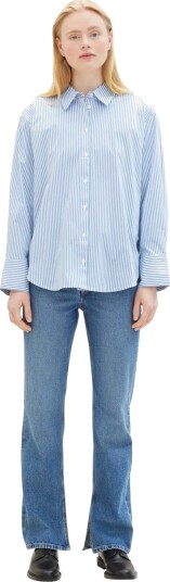 Tom Tailor Striped Poplin Shirt Blue S