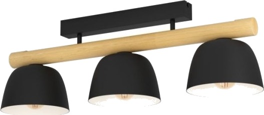 Eglo Sherburn Ceiling 3L E27 Svart/Tre Fsc Eglo Sherburn Ceiling 3L E27 Svart/Tre Fsc