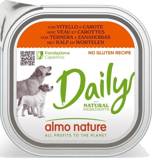 Almo Nature Daily Våtfôr Med Kalv & Gulrøtter 18 X 300 G