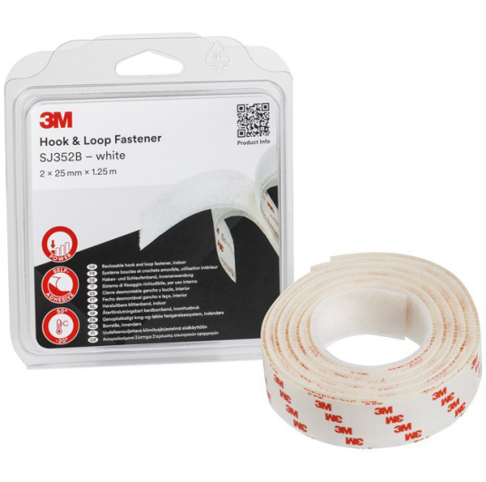 3M Hook & Loop SJ352B Borrelås hvit Maskintilbehør & forbruk