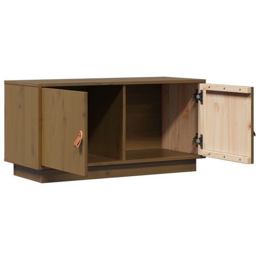 vidaXL TV-benk honningbrun 80x34x40 cm heltre furu