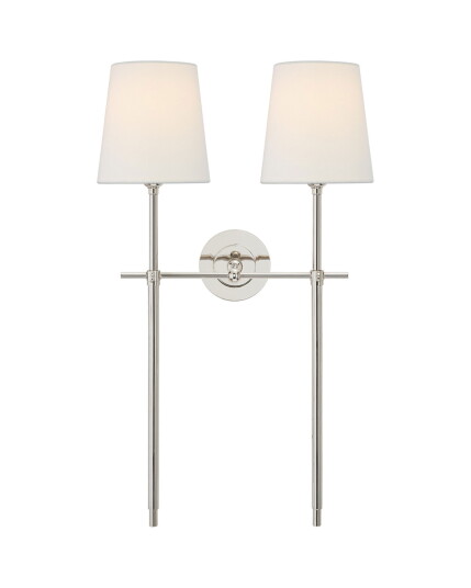 Visual Comfort Bryant Large Double Tail Sconce Nickel