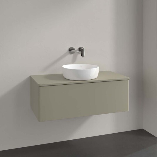 Villeroy & Boch Antao Servantskap med 1 skuff 100x50x36 cm u/lys Steingrå Matt Villeroy & Boch Antao Servantskap med 1 skuff 100x50x36 cm u/lys Steingrå Matt