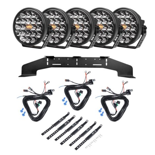 Ekstralys PURELUX 770 DRL   Rund / 18 cm / 130W 5 stk   Komplett pakke WRC