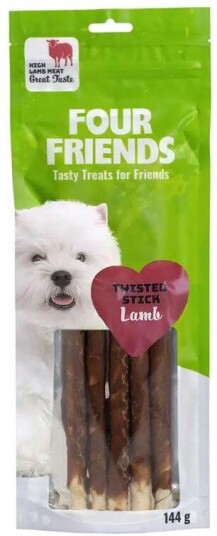 FourFriends Twisted Stick Lam 5-pakning 25 cm - Allergifri Hundesnacks