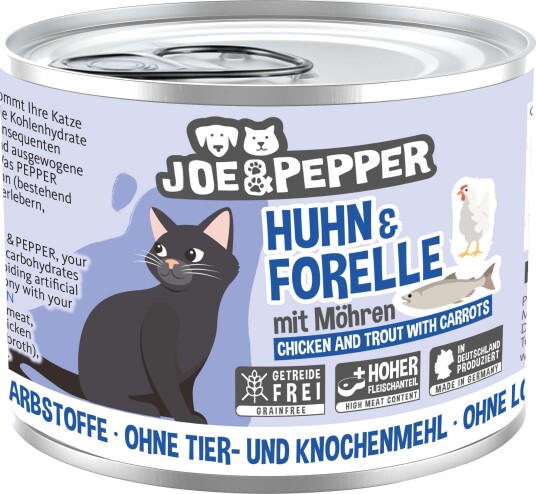 Joe & Pepper våtfôr Våtfôr til Katt Ørret & Gulrot Kylling 200 g