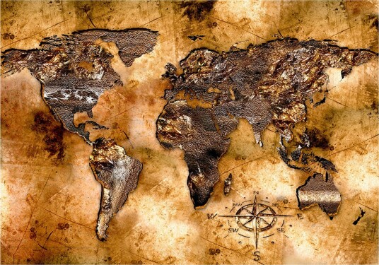 Fototapet Opalescent Continents 200x140 - Finnes i flere størrelser