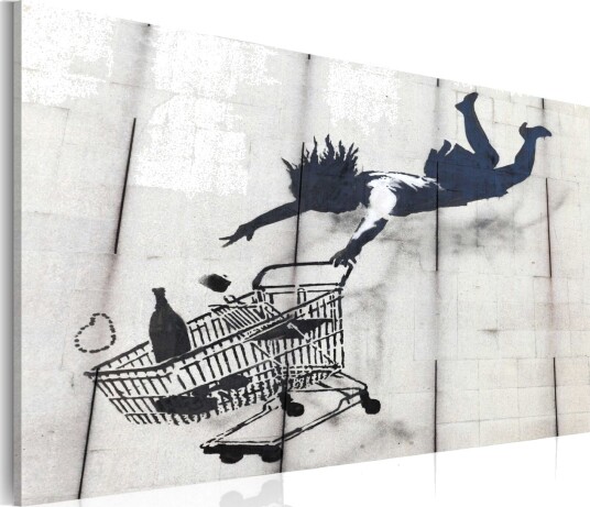 Bilde Falling Woman With Supermarket Trolley Banksy 60x40 Artgeist sp. z o. o.