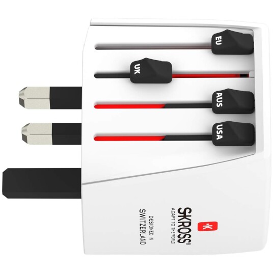 Skross MUV Micro Verdens Reiseadapter for Ujordede Kontakter Skross MUV Micro Verdens Reiseadapter for Ujordede Kontakter