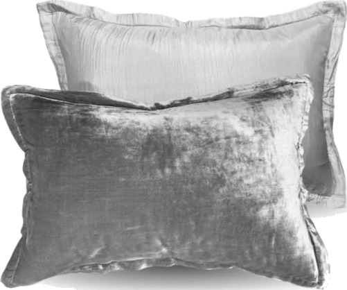 Silkevelour putetrekk Soft Grey 40×60 cm
