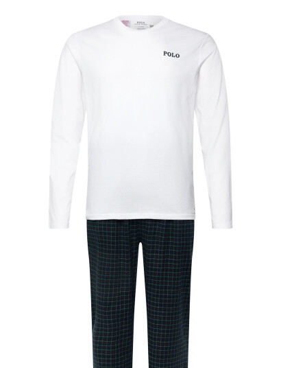 Polo Ralph Lauren Cotton Jersey & Plaid Flannel Sleep Set - White - S Polo Ralph Lauren Cotton Jersey & Plaid Flannel Sleep Set - White - S