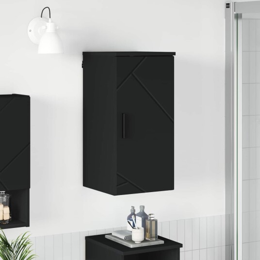 Baderomsskap Svart 30 x 31,5 x 61 cm Konstruert tre & Metall