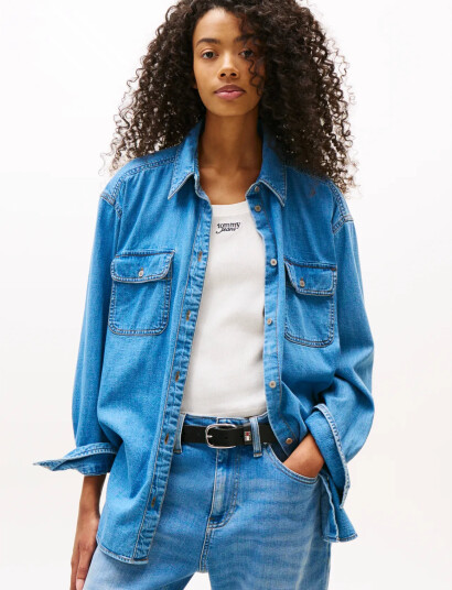 Tommy Jeans Ls Relaxed Denim Shirt Ext - Blue - XS Tommy Jeans Ls Relaxed Denim Shirt Ext - Blue - XS