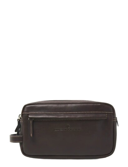 Castelijn & Beerens Verona Washbag Brown 25X12X15CM Castelijn & Beerens Verona Washbag Brown 25X12X15CM
