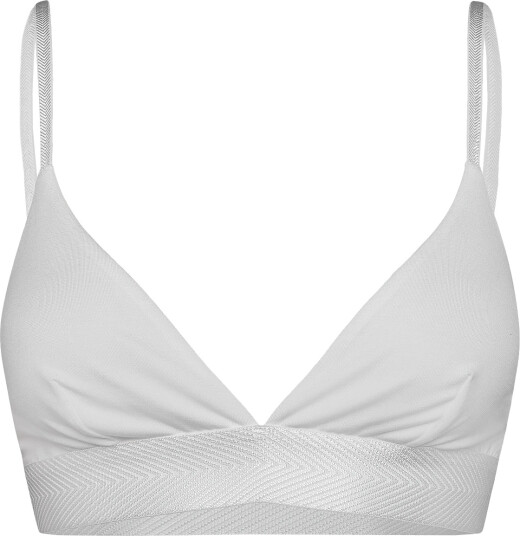 CDLP Lyocell Triangle Bralette   White   White   XS