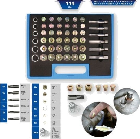 KS TOOLS BT711300 Reparasjonssett, gjenge oljeplugg KS TOOLS BT711300 Reparasjonssett, gjenge oljeplugg