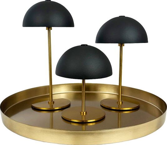 Dyberg Larsen Bordlampe Along Mini 3 stk. og brett Svart Bordlamper