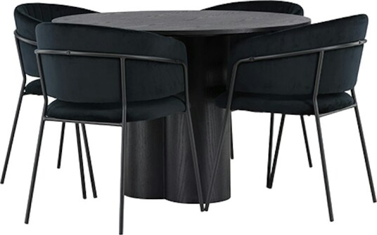 Venture Home Spisegruppe Venture Home Olivia Ø110 cm med 4 stk Selma Stoler GR23835