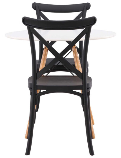 Venture Design Danburi & Crosett spisegruppe Svart/hvit 2 stoler & bord 60 cm