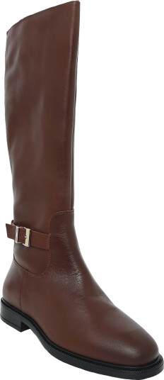 Tommy Hilfiger Th Buckle Leather Knee Boot Brown 37