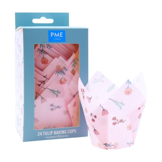Tulipan Muffinsformer Rosa Blomster Pk/24 