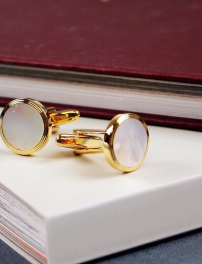 Portia 1924 Mother Of Pearl Cuff Links - Gold - ONE SIZE