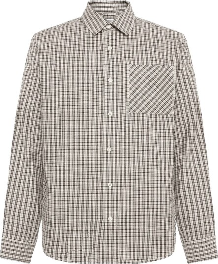 Knowledge Cotton Apparel Dune Regular Check Shirt Beige XL
