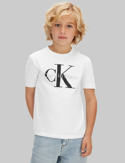 Calvin Klein Ck Mono Logo Ss T Shirt White 140