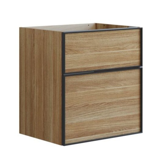 Dansani Inzo Alu-ramme Svart Servantskap med Ekstra Stor Underskuff Varm eik / 60cm