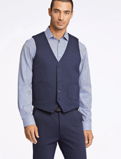 Lindbergh Superflex Knitted Waistcoat - Blue - M Lindbergh Superflex Knitted Waistcoat - Blue - M