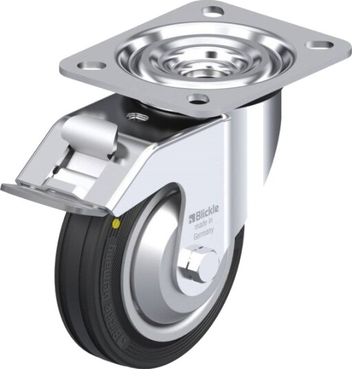 Blickle 233726 L-V 100R-Fi-El-Fa Styrehjul Med Bremse Hjuldiameter 100 Mm Bæreevne (Maks) 70 Kg 1 Stk