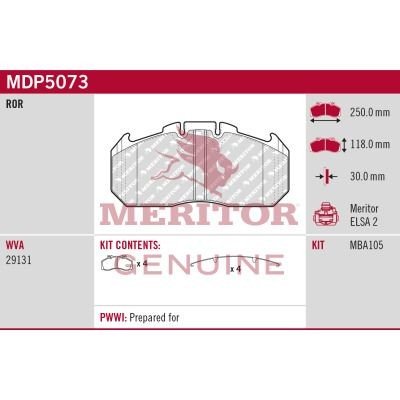 Bremseklosser MERITOR MDP5073